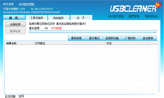U盘病毒防护软件界面示意图